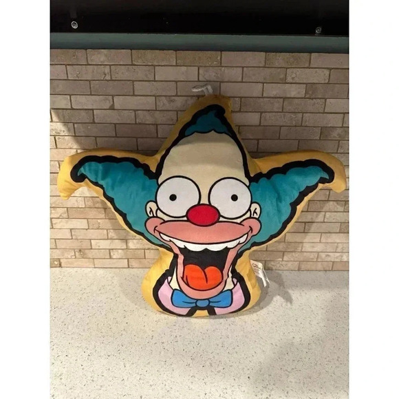 Simpsons Krusty clown Huge pillow plush 20”x16” Universal Studios b3 - Picture 2 of 3